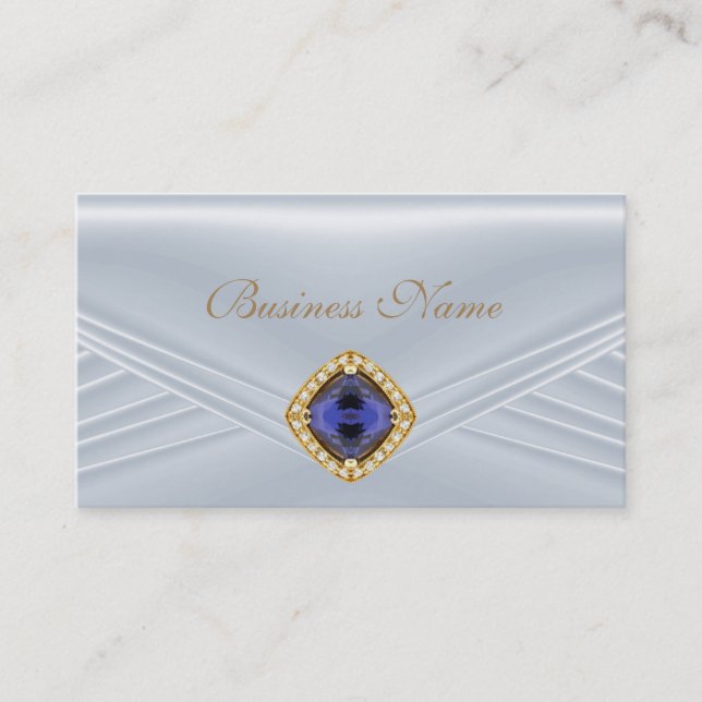 Elegant Blue Silver Diamond Jewel Visitenkarte (Vorderseite)