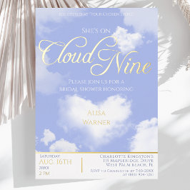 Elegant Blue Sky Cloud Nine Brautparty Gold Folieneinladung