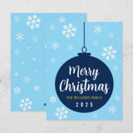 Elegant Blue Snowflake Frohe Weihnachtsfeiertage Feiertagskarte