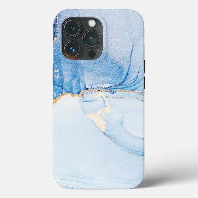 Elegant Blue Stone Marble Pattern, Case-Mate iPhone Hülle (Rückseite)