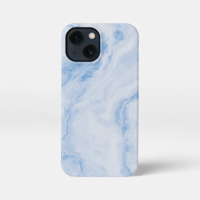  Elegant Blue Stone Marble Pattern iPhone 13 Mini Hülle (Rückseite)