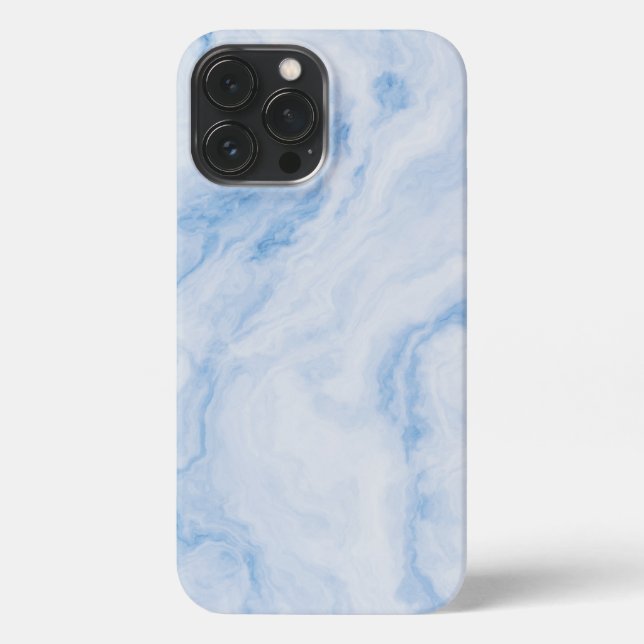  Elegant Blue Stone Marble Pattern iPhone 13 Pro Max Hülle (Rückseite)