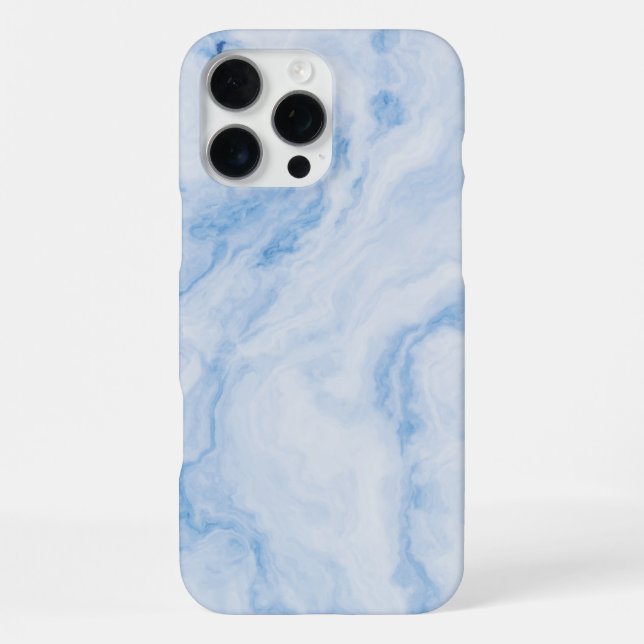  Elegant Blue Stone Marble Pattern iPhone 16 Pro Max Hülle (Rückseite)