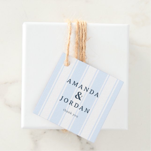 Elegant Blue Stripes Geschenkanhänger (Beispiel)
