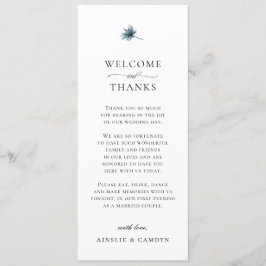 Elegant Blue Thistle Botanical Thank You Card Einladung