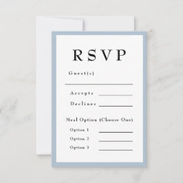 Elegant Blue Timeless Wedding RSVP Karte