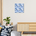 Elegant Blue Toile de Jouy Künstlicher Leinwanddruck<br><div class="desc">Elegant Blue Toile de Jouy. Zeitlose Eleganz und der Vintage französische Stil sorgen für ein stilvolles Ambiente.</div>