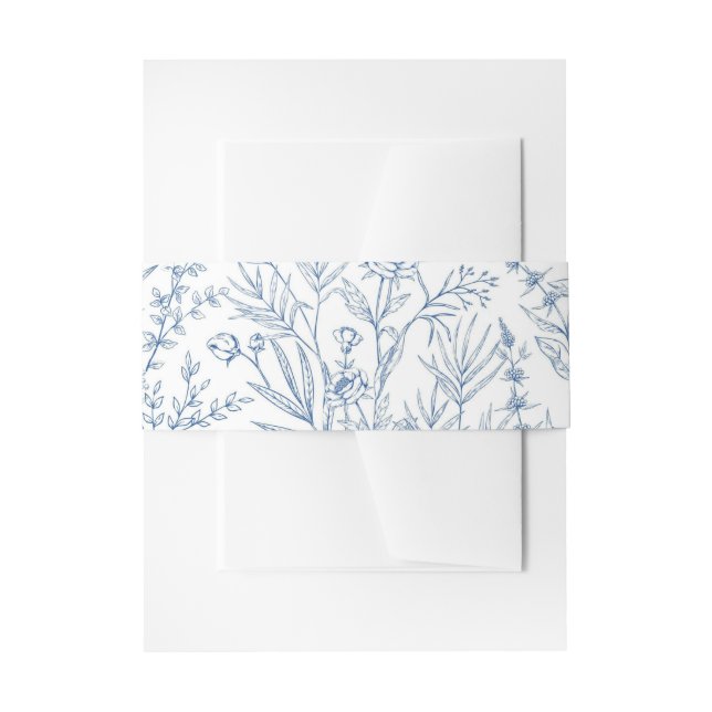 Elegant Blue Toile Einladungsbanderole (Vorderseite Beispiel)