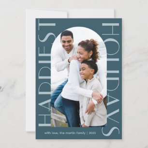 Elegant Blue Two Foto Fappiest Urlaub Feiertagskarte