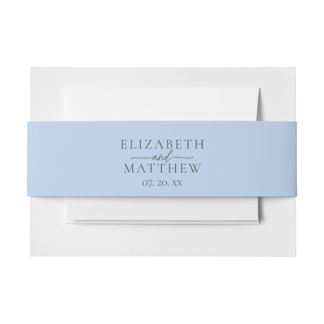 Elegant Blue und Green Calligraphy Script Wedding Einladungsbanderole (Vorderseite Beispiel)