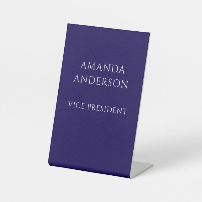 Elegant Blue Vice President Title Name Plate Sockelschild (Vorderseite)