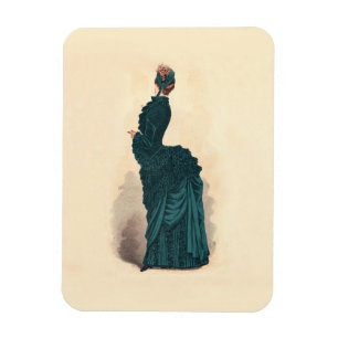 Elegant Blue Viktorianisch Dress Fashion Magnet