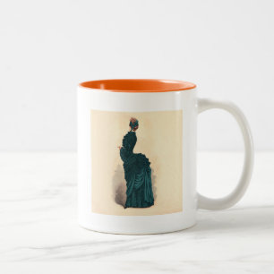 Elegant Blue Viktorianisch Dress Fashion Zweifarbige Tasse