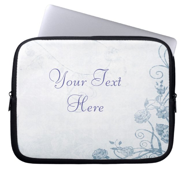 Elegant Blue Vintag Laptopschutzhülle (Vorderseite)