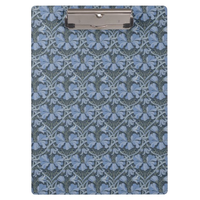Elegant Blue Watercolor Floral Pattern  Klemmbrett (Vorderseite)