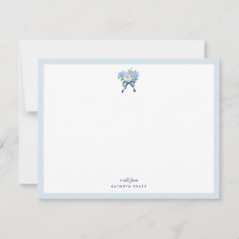 Elegant Blue Watercolor Hydrangea Flat Note Card Mitteilungskarte