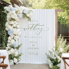 Elegant Blue Wedding Backdrop Tapestry Wandteppich