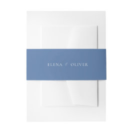 Elegant Blue Wedding Einladungsbanderole