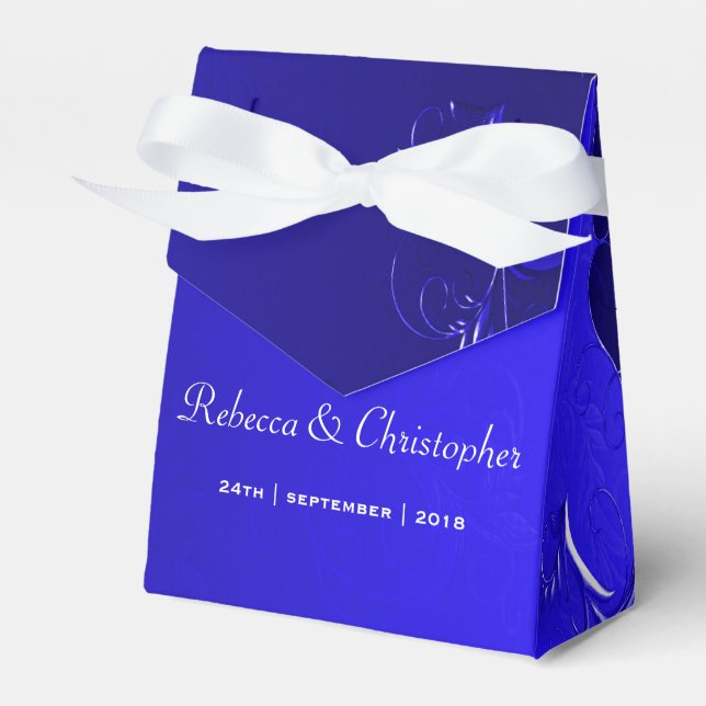 Elegant Blue Wedding Geschenkschachtel (Vorderseite)