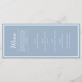 Elegant Blue Wedding Reception Dinner Menu Menükarte