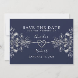 Elegant Blue Wedding rettet das Datum Save The Date