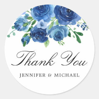 Elegant Blue Wedding Vielen Dank, dass Sie Sticker