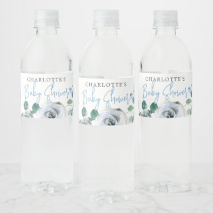 Elegant Blue White Floral Spring Boy Baby Dusche