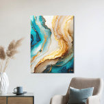 Elegant Blue White Gold Chic Agate Marble Leinwanddruck<br><div class="desc">Elegante Leinwand New Orleans Club</div>