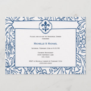 Elegant Blue White Lilie Event Einladungen