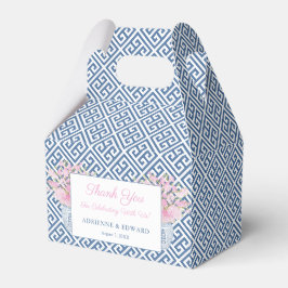 Elegant Blue White Pink Chinoiserie Chic Wedding Geschenkschachtel