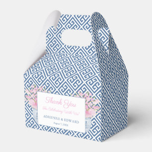 Elegant Blue White Pink Chinoiserie Chic Wedding Geschenkschachtel