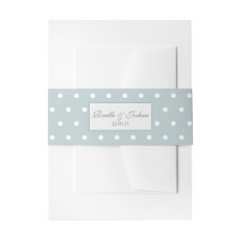 Elegant Blue White Polka Dots Wedding Einladungsbanderole