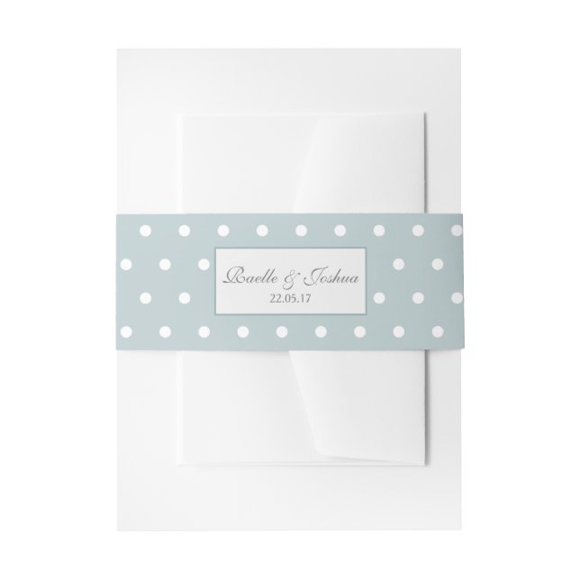 Elegant Blue White Polka Dots Wedding Einladungsbanderole (Vorderseite Beispiel)