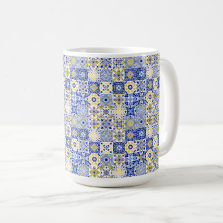 Elegant blue& white Portuguese Azulejo pattern  Kaffeetasse