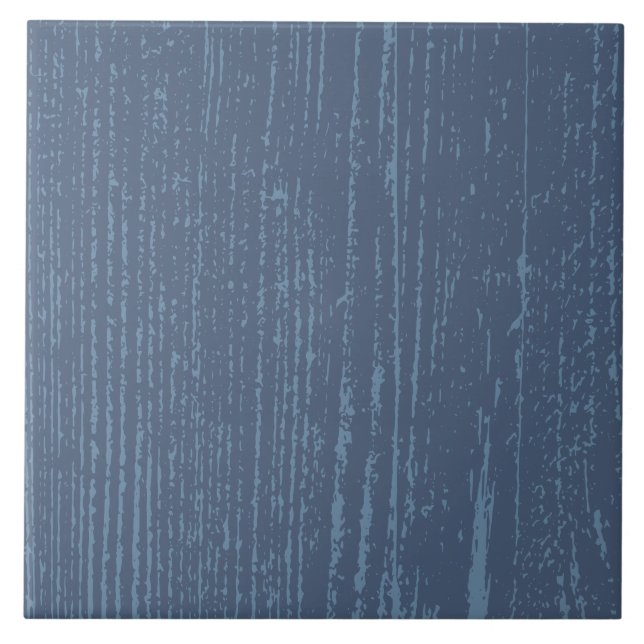 Elegant Blue Wood Grain Fliese (Vorderseite)