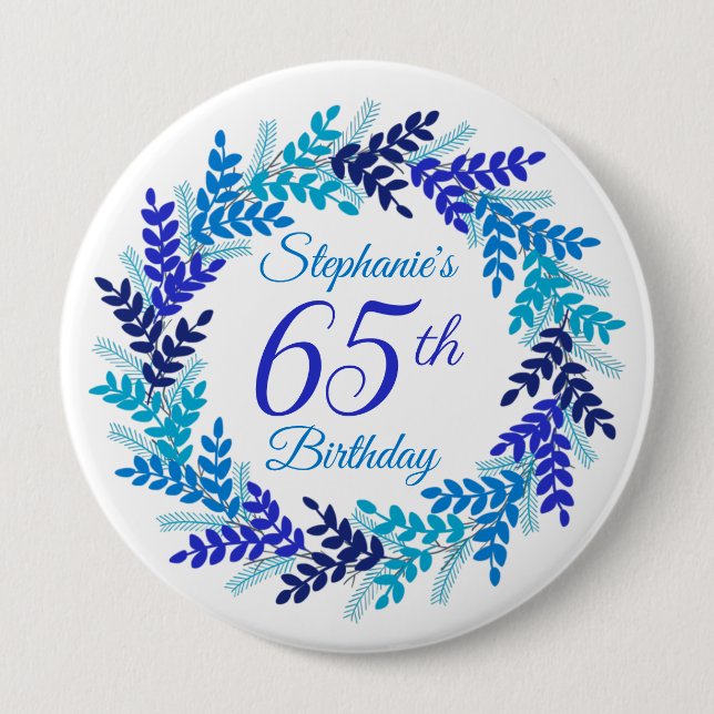 Elegant Blue Wreath 65. Button (Vorderseite)