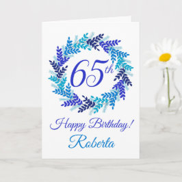 Elegant Blue Wreath 65. Karte