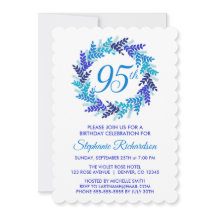 Elegant Blue Wreath 95. Geburtstagsparty