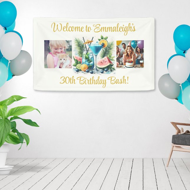 Elegant Blueberry Brunch 30. Geburtstagsfeier Banner (Von Creator hochgeladen)