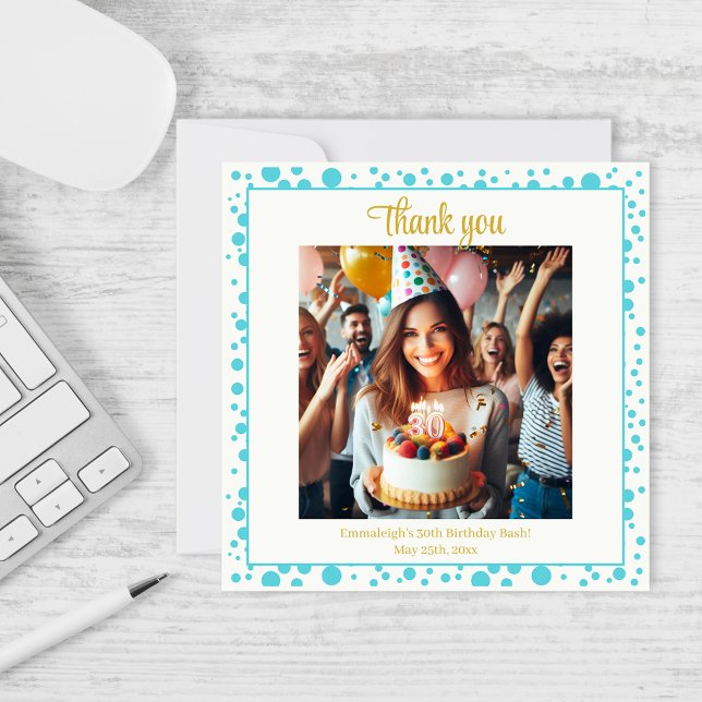 Elegant Blueberry Brunch 30. Geburtstagsfeier Dankeskarte (Von Creator hochgeladen)