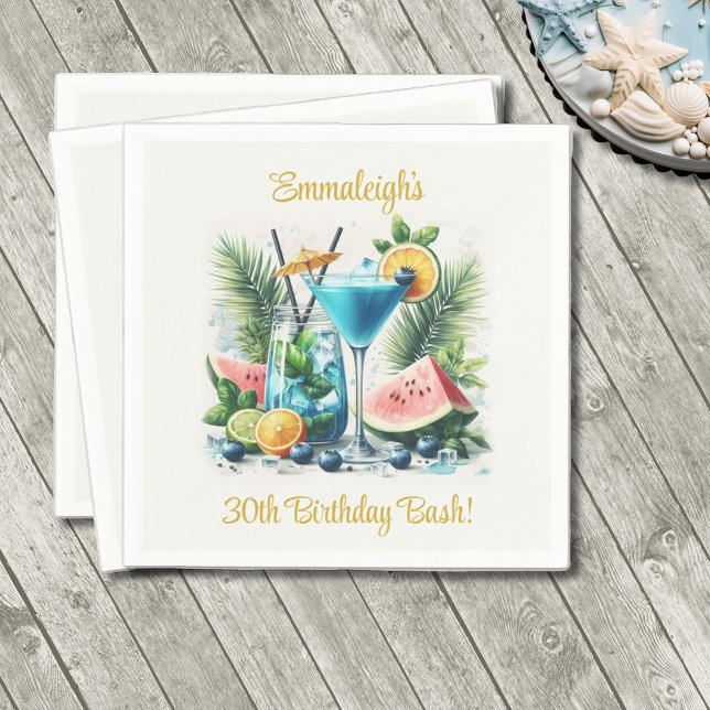 Elegant Blueberry Brunch 30. Geburtstagsfeier Serviette (Von Creator hochgeladen)