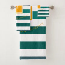 Élégant blues Turquoise blanc rayé Monogramme B &