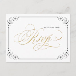 Elegant blühend Kalligraphie Jahrgang Hochzeit UAW Einladungspostkarte