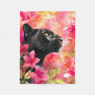 Elegant blühende Wildblume Schwarzer Panther Fleecedecke