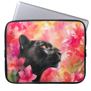 Elegant blühende Wildblume Schwarzer Panther Laptopschutzhülle