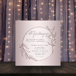 Elegant Blush Botanical Wedding Invitation Card Quadratische Visitenkarte