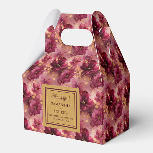 Elegant Blush Burgundy Gold Wedding Danke Box Geschenkschachtel