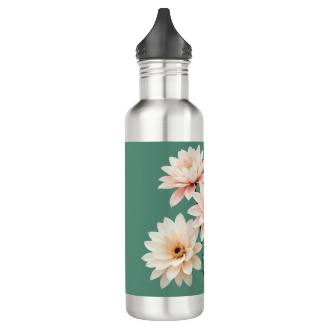 Elegant Blush Chrysanthemum Art Edelstahlflasche (Links)