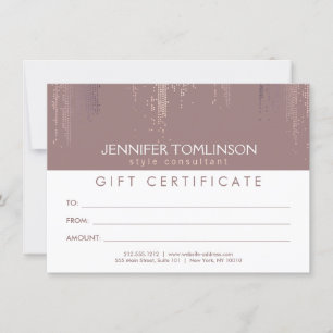 Elégant Blush Confetti Pluie Motif Carte cadeau