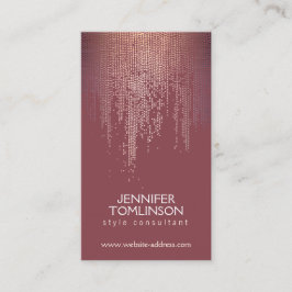 Elegant Blush Confetti Rain Muster Burgundy Visitenkarte